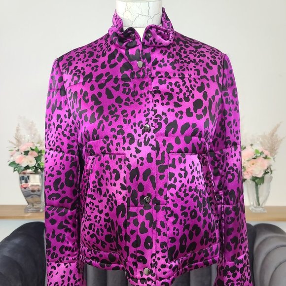 Carlisle Jackets & Blazers - Vintage 90's Carlisle Silk Blend Leopard Print Pink Black Retro Jacket